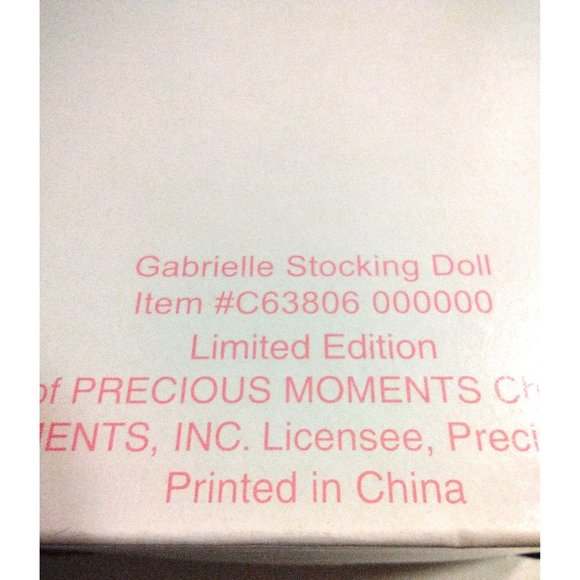 Vintage Precious Moments Gabrielle Christmas Stocking Doll 2001 Box Tags 15" - Picture 9 of 10